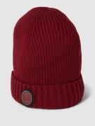 JOOP! Collection Beanie mit Label-Patch Modell 'Francis' in Rostrot, G...