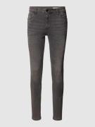 REVIEW Skinny Fit Jeans mit Label-Patch in Mittelgrau, Größe 34/36