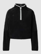 ADIDAS SPORTSWEAR Sweatshirt mit kurzem Reißverschluss in Black, Größe...