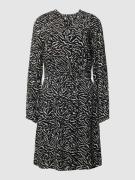 comma Casual Identity Knielanges Kleid mit Allover-Muster in Black, Gr...