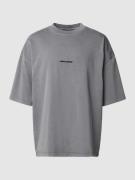 Pegador Boxy Fit T-Shirt mit Label-Stitching in Anthrazit Melange, Grö...
