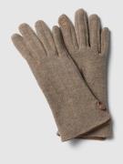 EEM Handschuhe mit Knopfverschluss in Taupe, Größe S