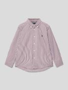 Polo Ralph Lauren Kids Hemd mit Streifenmuster in Bordeaux, Größe 104