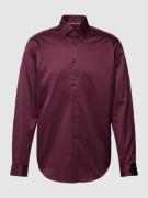Jake*s Regular Fit Business-Hemd mit Kentkragen in Bordeaux Rot, Größe...