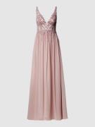 Mascara Abendkleid mit Ziersteinen in Mauve, Größe 36