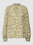 MSCH Copenhagen Blusenshirt mit Allover-Muster in Offwhite, Größe M