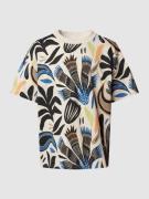 MCNEAL T-Shirt mit Allover-Muster in Sand, Größe L