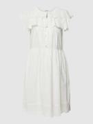 Atelier Reve Knielanges Kleid mit Bubikragen in Offwhite, Größe 36