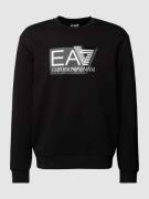 EA7 Emporio Armani Sweatshirt mit Label-Print Modell 'FELPA' in Black,...