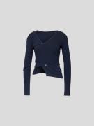 Jacquemus Cropped Longsleeve mit Cut Outs in Marine, Größe 42