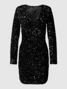 Gina Tricot Minikleid mit Allover-Pailletten-Besatz in Black, Größe S