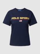 Polo Sport T-Shirt mit Label-Print in Blau, Größe XS