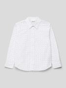 s.Oliver RED LABEL Regular Fit Hemd mit Allover-Muster in Weiss, Größe...