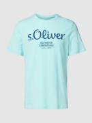 s.Oliver RED LABEL T-Shirt mit Label-Print in Helltuerkis, Größe S
