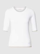 Liu Jo White Strickshirt mit Kontraststreifen in Offwhite, Größe M