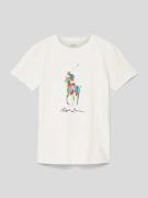 Polo Ralph Lauren Teens T-Shirt mit Logo-Print in Offwhite, Größe 140