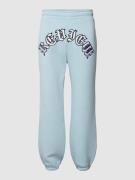 REVIEW Sweatpants mit Label-Stitching in Eisblau, Größe S