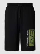 EA7 Emporio Armani Sweatshorts mit Label-Print in Black, Größe S
