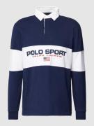 Polo Sport Poloshirt mit langen Ärmeln in Marine, Größe S