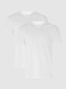 RAGMAN Regular Fit T-Shirt aus Pima-Baumwolle im 2er-Pack in Weiss, Gr...