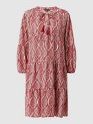 SMASHED LEMON Kleid aus Leinen-Viskose-Mix in Rostrot, Größe M