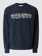 Wood Wood Sweatshirt mit Logo-Print in Marine, Größe S
