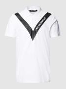 Karl Lagerfeld Beachwear Poloshirt mit Logo-Print in Weiss, Größe L