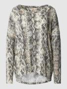 Soyaconcept Sweatshirt mit Animal-Print Modell 'Biara' in Ecru Melange...