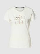 LIU JO SPORT T-Shirt mit Ziersteinbesatz in Weiss, Größe S