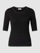 Liu Jo White Strickshirt mit Kontraststreifen in Black, Größe XS