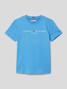 Tommy Hilfiger Teens T-Shirt mit Label-Print Modell 'ESSENTIAL' in Ble...