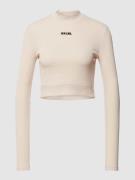 Karo Kauer Cropped Longsleeve mit Stehkragen in Offwhite, Größe XS