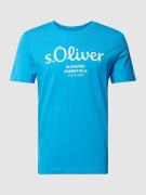 s.Oliver RED LABEL T-Shirt mit Label-Print in Tuerkis, Größe M
