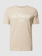 s.Oliver RED LABEL T-Shirt mit Label-Print in Sand, Größe S