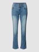 Blue Monkey Slim Fit Jeans im 5-Pocket-Design Modell 'TAMARA' in Blau,...