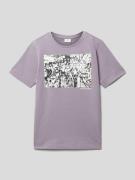 s.Oliver RED LABEL T-Shirt mit Motiv-Print in Purple, Größe 152