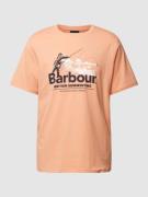 Barbour T-Shirt mit Logo-Detail Modell 'CAST' in Orange, Größe XL