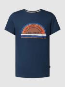 Blend T-Shirt mit Label-Print in Marine, Größe S