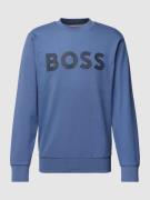 BOSS Sweatshirt mit Label-Print Modell 'Soleri' in Bleu, Größe S