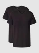 BOSS T-Shirt mit V-Ausschnitt im 2er-Pack Modell 'ComfortS' in Black, ...