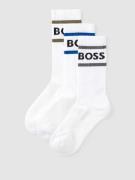 BOSS Socken mit Label-Detail im 3er-Pack Modell 'Rib Stripe' in Weiss,...