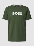 BOSS T-Shirt mit Label-Print Modell 'Basic Logo' in Dunkelgruen, Größe...