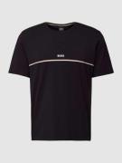 BOSS T-Shirt mit Kontraststreifen Modell 'Unique' in Black, Größe M