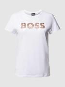 BOSS T-Shirt mit Logo-Detail Modell 'Eventsa' in Offwhite, Größe L