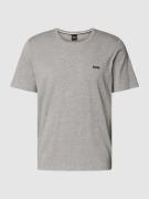 BOSS T-Shirt mit Label-Stitching in Mittelgrau, Größe S