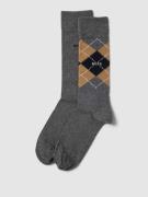 BOSS Socken mit Label-Detail im 2er-Pack in Mittelgrau, Größe 39/42