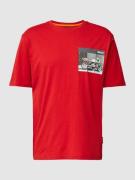 BOSS Orange Relaxed Fit T-Shirt mit Motiv-Print in Rot, Größe M