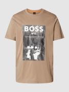 BOSS Orange T-Shirt mit Logo-Motiv-Print in Beige, Größe S