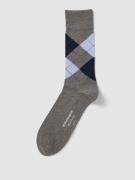 Burlington Socken mit Karomuster Modell 'MANCHESTER' in Silber Melange...