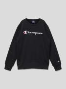 CHAMPION Sweatshirt mit Logo-Stitchings in Black, Größe 164
